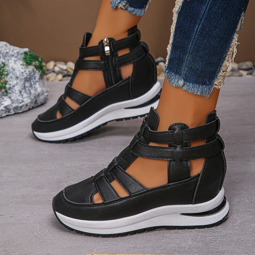 Women's Hollow-out Breathable Plus Size Sponge Cake Platform Sandals