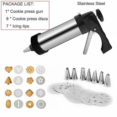 Cookie Press Maker Kit Cookie Making Gun Biscuit DIY Cake Molds Cream