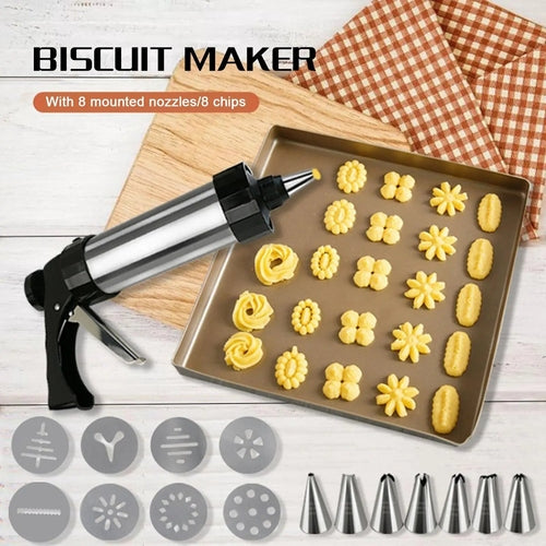 Cookie Press Maker Kit Cookie Making Gun Biscuit DIY Cake Molds Cream