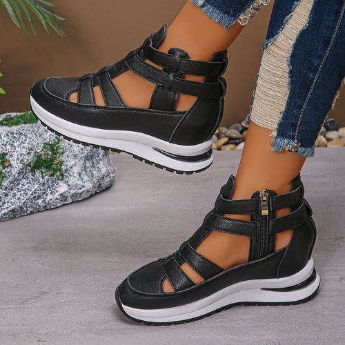 Women's Hollow-out Breathable Plus Size Sponge Cake Platform Sandals
